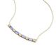 4 - Nayla 0.70 ctw Natural Diamonds Round with Baguette Tanzanite Alternating Women Bar Pendant Necklace 