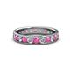 1 - Livia 3.00 mm Pink Sapphire and Diamond Eternity Band 