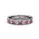 1 - Livia 3.00 mm Rhodolite Garnet and Diamond Eternity Band 