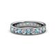1 - Livia 3.00 mm Aquamarine and Diamond Eternity Band 