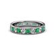 1 - Livia 3.00 mm Emerald and Diamond Eternity Band 
