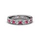 1 - Livia 3.00 mm Pink Tourmaline and Diamond Eternity Band 