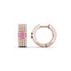 1 - Niara 0.64 ctw Pink Sapphire with Lab Grown Diamonds Pave set Women Huggie Earrings 