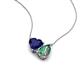 4 - Zuri 1.76 ctw Heart Shape Created Blue Sapphire with Pear Shape Created Alexandrite Toi Et Moi Women Pendant Necklace 