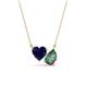 1 - Zuri 1.76 ctw Heart Shape Created Blue Sapphire with Pear Shape Created Alexandrite Toi Et Moi Women Pendant Necklace 