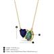 3 - Zuri 1.76 ctw Heart Shape Created Blue Sapphire with Pear Shape Created Alexandrite Toi Et Moi Women Pendant Necklace 