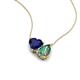 4 - Zuri 1.76 ctw Heart Shape Created Blue Sapphire with Pear Shape Created Alexandrite Toi Et Moi Women Pendant Necklace 