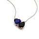 4 - Zuri 1.60 ctw Heart Shape Created Blue Sapphire with Pear Shape Black Onyx Toi Et Moi Women Pendant Necklace 