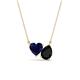 1 - Zuri 1.60 ctw Heart Shape Created Blue Sapphire with Pear Shape Black Onyx Toi Et Moi Women Pendant Necklace 