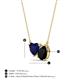 3 - Zuri 1.60 ctw Heart Shape Created Blue Sapphire with Pear Shape Black Onyx Toi Et Moi Women Pendant Necklace 