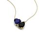 4 - Zuri 1.60 ctw Heart Shape Created Blue Sapphire with Pear Shape Black Onyx Toi Et Moi Women Pendant Necklace 