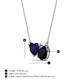 3 - Zuri 1.60 ctw Heart Shape Created Blue Sapphire with Pear Shape Black Onyx Toi Et Moi Women Pendant Necklace 
