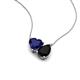 4 - Zuri 1.60 ctw Heart Shape Created Blue Sapphire with Pear Shape Black Onyx Toi Et Moi Women Pendant Necklace 