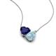 4 - Zuri 1.50 ctw Heart Shape Created Blue Sapphire with Pear Shape Aquamarine Toi Et Moi Women Pendant Necklace 