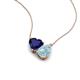 4 - Zuri 1.50 ctw Heart Shape Created Blue Sapphire with Pear Shape Aquamarine Toi Et Moi Women Pendant Necklace 