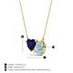 3 - Zuri 1.50 ctw Heart Shape Created Blue Sapphire with Pear Shape Aquamarine Toi Et Moi Women Pendant Necklace 