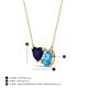3 - Zuri 1.75 ctw Heart Shape Created Blue Sapphire with Pear Shape Blue Topaz Toi Et Moi Women Pendant Necklace 