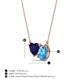 3 - Zuri 1.75 ctw Heart Shape Created Blue Sapphire with Pear Shape Blue Topaz Toi Et Moi Women Pendant Necklace 