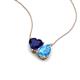 4 - Zuri 1.75 ctw Heart Shape Created Blue Sapphire with Pear Shape Blue Topaz Toi Et Moi Women Pendant Necklace 