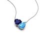 4 - Zuri 1.75 ctw Heart Shape Created Blue Sapphire with Pear Shape Blue Topaz Toi Et Moi Women Pendant Necklace 