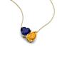 4 - Zuri 1.55 ctw Heart Shape Created Blue Sapphire with Pear Shape Citrine Toi Et Moi Women Pendant Necklace 