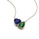 4 - Zuri 1.70 ctw Heart Shape Created Blue Sapphire with Pear Shape Created Emerald Toi Et Moi Women Pendant Necklace 