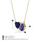 3 - Zuri 1.50 ctw Heart Shape Created Blue Sapphire with Pear Shape Iolite Toi Et Moi Women Pendant Necklace 