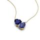 4 - Zuri 1.50 ctw Heart Shape Created Blue Sapphire with Pear Shape Iolite Toi Et Moi Women Pendant Necklace 