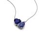 4 - Zuri 1.50 ctw Heart Shape Created Blue Sapphire with Pear Shape Iolite Toi Et Moi Women Pendant Necklace 