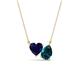 1 - Zuri 1.75 ctw Heart Shape Created Blue Sapphire with Pear Shape London Blue Topaz Toi Et Moi Women Pendant Necklace 