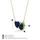 3 - Zuri 1.75 ctw Heart Shape Created Blue Sapphire with Pear Shape London Blue Topaz Toi Et Moi Women Pendant Necklace 