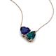 4 - Zuri 1.75 ctw Heart Shape Created Blue Sapphire with Pear Shape London Blue Topaz Toi Et Moi Women Pendant Necklace 