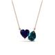 1 - Zuri 1.75 ctw Heart Shape Created Blue Sapphire with Pear Shape London Blue Topaz Toi Et Moi Women Pendant Necklace 