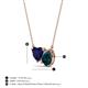 3 - Zuri 1.75 ctw Heart Shape Created Blue Sapphire with Pear Shape London Blue Topaz Toi Et Moi Women Pendant Necklace 