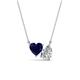 1 - Zuri 1.75 ctw Heart Shape Created Blue Sapphire with Pear Shape Moissanite Toi Et Moi Women Pendant Necklace 