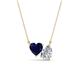 1 - Zuri 1.75 ctw Heart Shape Created Blue Sapphire with Pear Shape Moissanite Toi Et Moi Women Pendant Necklace 