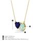 3 - Zuri 1.25 ctw Heart Shape Created Blue Sapphire with Pear Shape Opal Toi Et Moi Women Pendant Necklace 