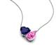 4 - Zuri 1.80 ctw Heart Shape Created Blue Sapphire with Pear Shape Created Pink Sapphire Toi Et Moi Women Pendant Necklace 