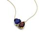 4 - Zuri 1.80 ctw Heart Shape Created Blue Sapphire with Pear Shape Red Garnet Toi Et Moi Women Pendant Necklace 