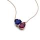 4 - Zuri 1.80 ctw Heart Shape Created Blue Sapphire with Pear Shape Rhodolite Garnet Toi Et Moi Women Pendant Necklace 