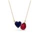 1 - Zuri 1.85 ctw Heart Shape Created Blue Sapphire with Pear Shape Created Ruby Toi Et Moi Women Pendant Necklace 