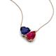 4 - Zuri 1.85 ctw Heart Shape Created Blue Sapphire with Pear Shape Created Ruby Toi Et Moi Women Pendant Necklace 