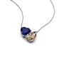 4 - Zuri 1.55 ctw Heart Shape Created Blue Sapphire with Pear Shape Smoky Quartz Toi Et Moi Women Pendant Necklace 