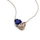4 - Zuri 1.55 ctw Heart Shape Created Blue Sapphire with Pear Shape Smoky Quartz Toi Et Moi Women Pendant Necklace 