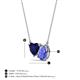 3 - Zuri 1.65 ctw Heart Shape Created Blue Sapphire with Pear Shape Tanzanite Toi Et Moi Women Pendant Necklace 