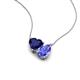 4 - Zuri 1.65 ctw Heart Shape Created Blue Sapphire with Pear Shape Tanzanite Toi Et Moi Women Pendant Necklace 