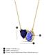 3 - Zuri 1.65 ctw Heart Shape Created Blue Sapphire with Pear Shape Tanzanite Toi Et Moi Women Pendant Necklace 