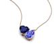 4 - Zuri 1.65 ctw Heart Shape Created Blue Sapphire with Pear Shape Tanzanite Toi Et Moi Women Pendant Necklace 