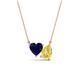 1 - Zuri 1.80 ctw Heart Shape Created Blue Sapphire with Pear Shape Created Yellow Sapphire Toi Et Moi Women Pendant Necklace 