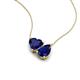 4 - Zuri 1.80 ctw Heart with Pear Shape Created Blue Sapphire Toi Et Moi Women Pendant Necklace 